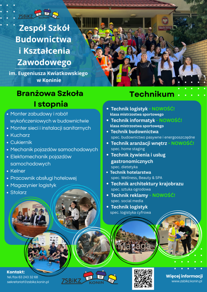 plakat z ofertą edukacyjną zsbikz